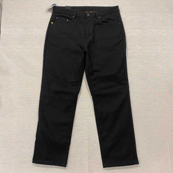 CAT Caterpillar Work Pants Mens 36 x 30 Black Canvas Fleece Lined Insulated - Picture 2 of 14